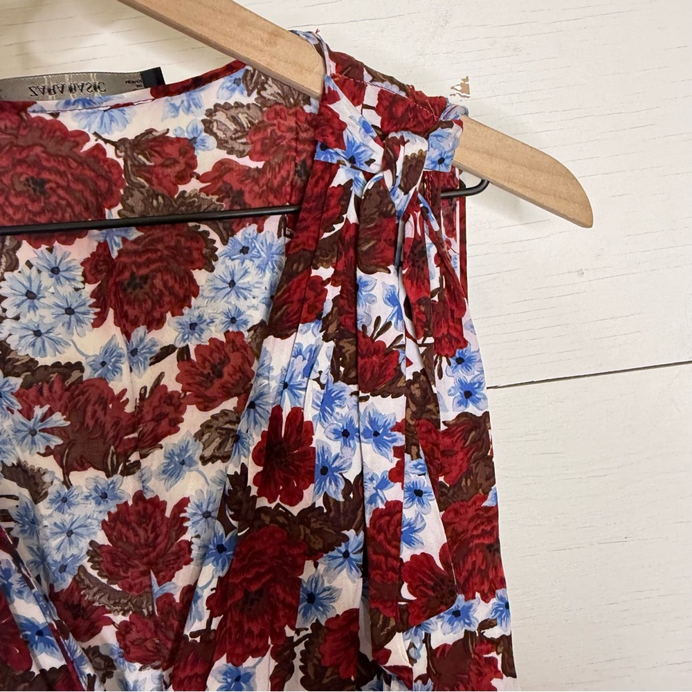 Zara Basic Button Down Sleeveless Shoulder Tie Fl… - image 8